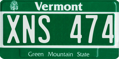 VT license plate XNS474