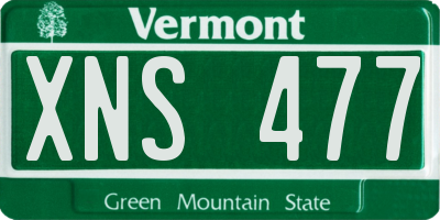 VT license plate XNS477