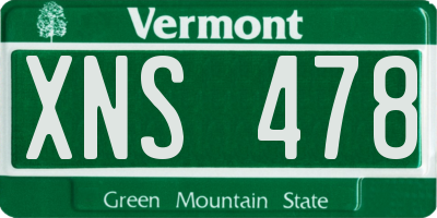 VT license plate XNS478