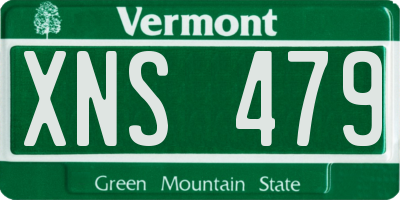 VT license plate XNS479