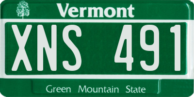 VT license plate XNS491