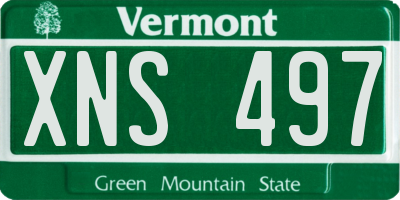 VT license plate XNS497