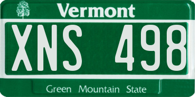 VT license plate XNS498