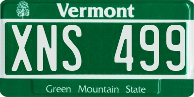 VT license plate XNS499