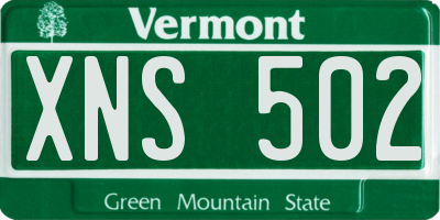 VT license plate XNS502