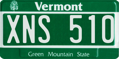 VT license plate XNS510