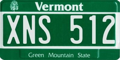 VT license plate XNS512