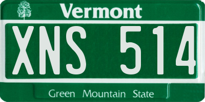 VT license plate XNS514