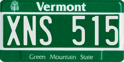 VT license plate XNS515