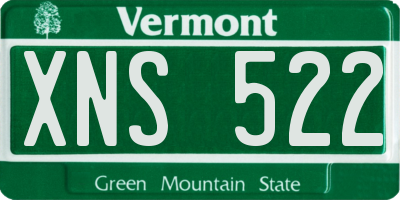 VT license plate XNS522