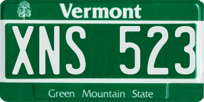 VT license plate XNS523