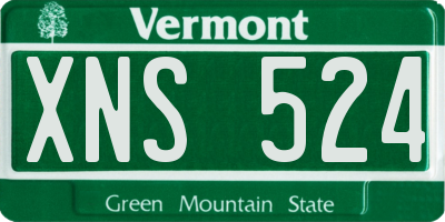 VT license plate XNS524