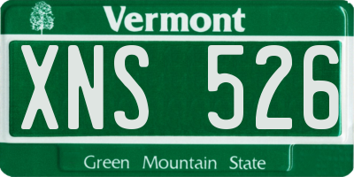 VT license plate XNS526