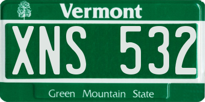 VT license plate XNS532