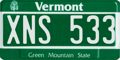 VT license plate XNS533
