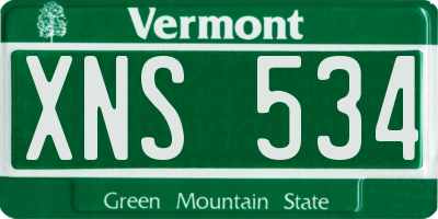 VT license plate XNS534