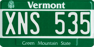 VT license plate XNS535