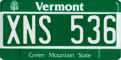 VT license plate XNS536