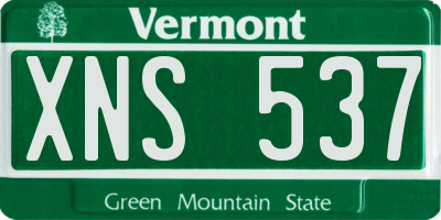 VT license plate XNS537