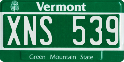 VT license plate XNS539