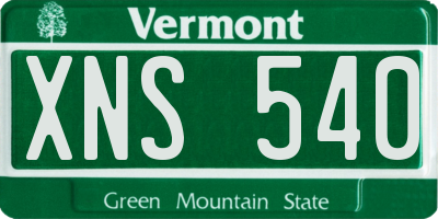 VT license plate XNS540
