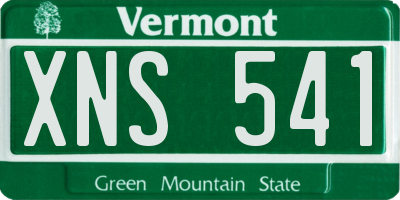 VT license plate XNS541