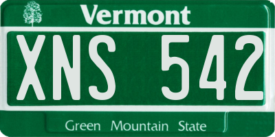 VT license plate XNS542