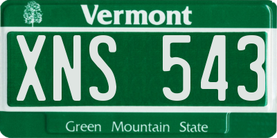 VT license plate XNS543