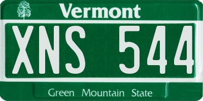 VT license plate XNS544