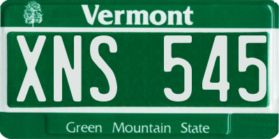 VT license plate XNS545