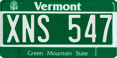 VT license plate XNS547
