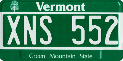 VT license plate XNS552