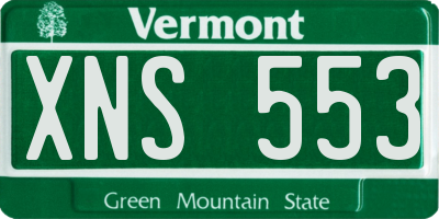 VT license plate XNS553