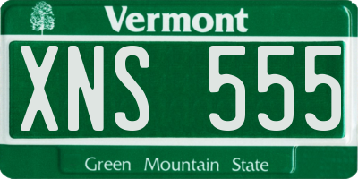 VT license plate XNS555