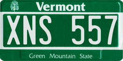 VT license plate XNS557