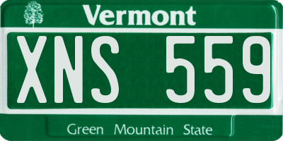 VT license plate XNS559