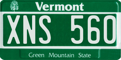 VT license plate XNS560