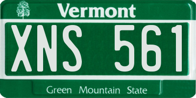 VT license plate XNS561