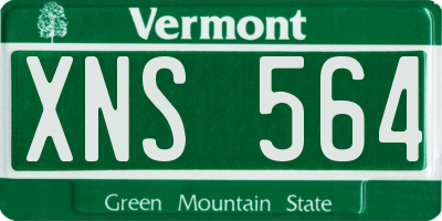 VT license plate XNS564