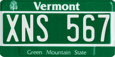 VT license plate XNS567