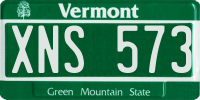 VT license plate XNS573