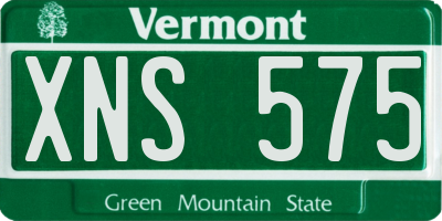 VT license plate XNS575