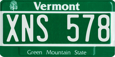 VT license plate XNS578