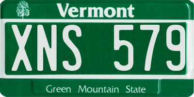 VT license plate XNS579