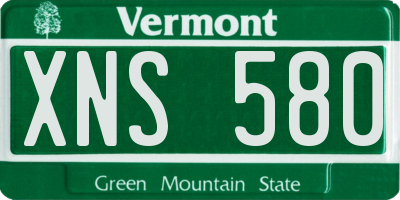 VT license plate XNS580