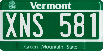 VT license plate XNS581