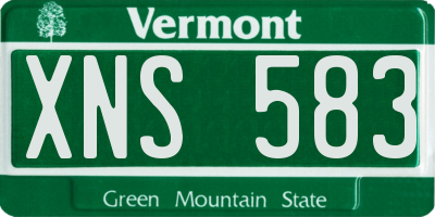 VT license plate XNS583