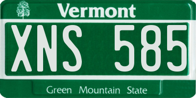 VT license plate XNS585
