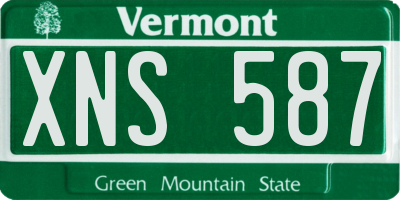 VT license plate XNS587