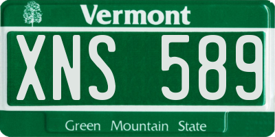 VT license plate XNS589